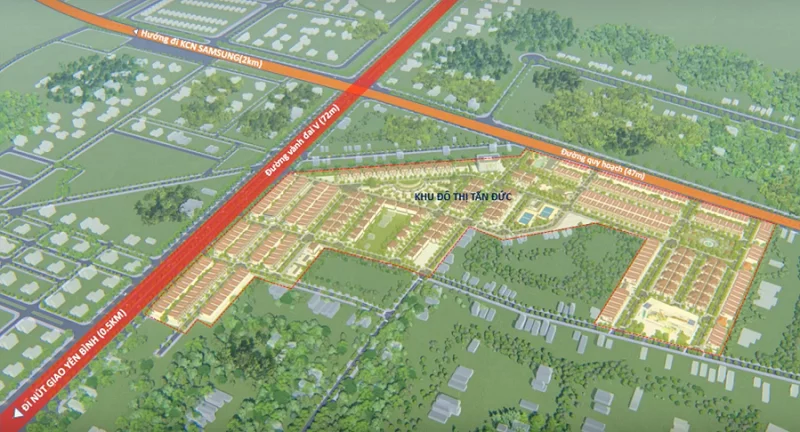 vị trí dự án Khu đô thị Tấn Đức JSC kết nối giao thông thuận tiện